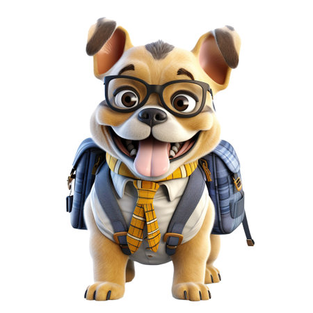 french bulldog concept back to school, Generation AI Illustrationの素材