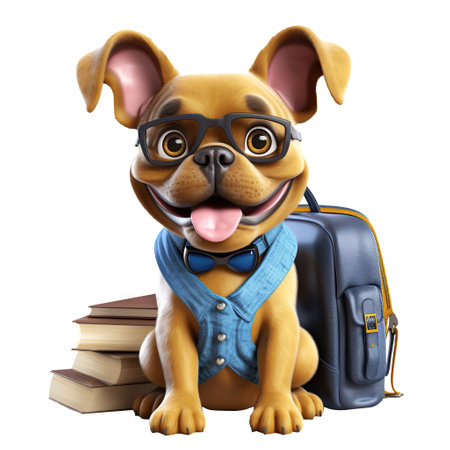 french bulldog concept back to school, Generation AI Illustrationの素材