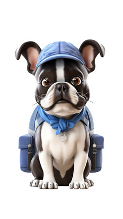 french bulldog concept back to school, Generation AI Illustrationの素材