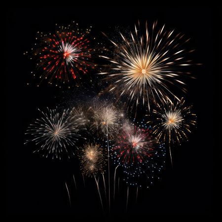Fireworks light up the sky with a dazzling display.の素材