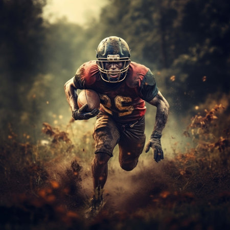 one man american football Player man in actionの素材