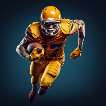 one man american football Player man in actionの素材