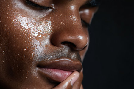 LGBTQ People Morning Skincare Routine: Featuring people of different skin types, tones, and textures. Highlight a variety of products like cleansers, serums, and moisturizers.の素材
