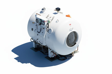 hyperbaric chamber isolated white backgroundの素材