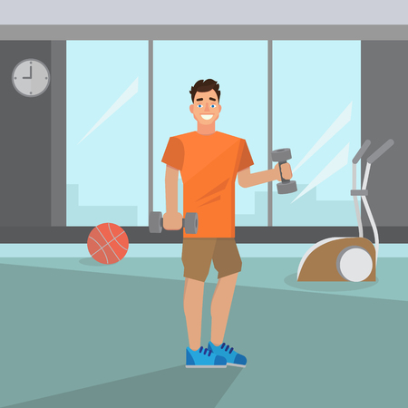 man with dumbbellsのイラスト素材