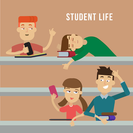 Students during lectureのイラスト素材