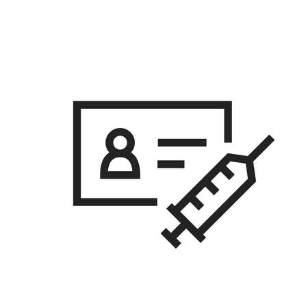 Vaccination certificate line iconのイラスト素材