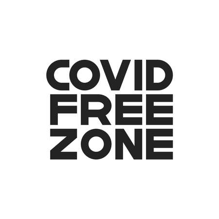Covid free zone stickerのイラスト素材