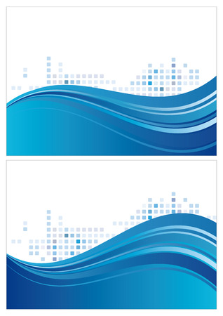 abstract blue background with halftone and waveのイラスト素材