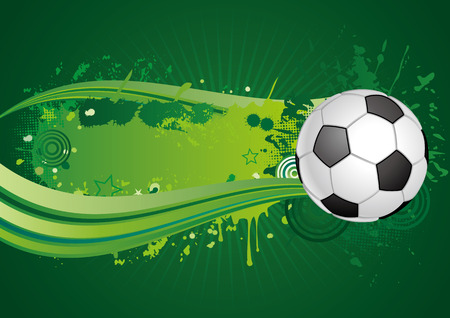 green background with soccer ballのイラスト素材