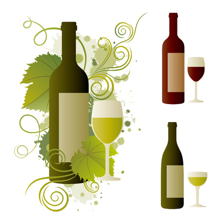 wine themed design elementのイラスト素材
