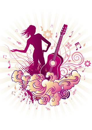 music themed design elementのイラスト素材