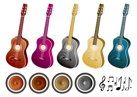 music elements-guitar,sound,notesのイラスト素材