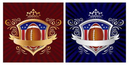 football,shield,crown,abstract backgroundのイラスト素材