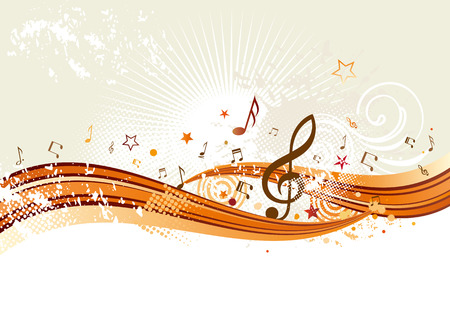 horisontal music bannersのイラスト素材