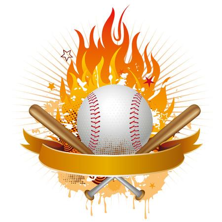 baseball,flames,design elementのイラスト素材