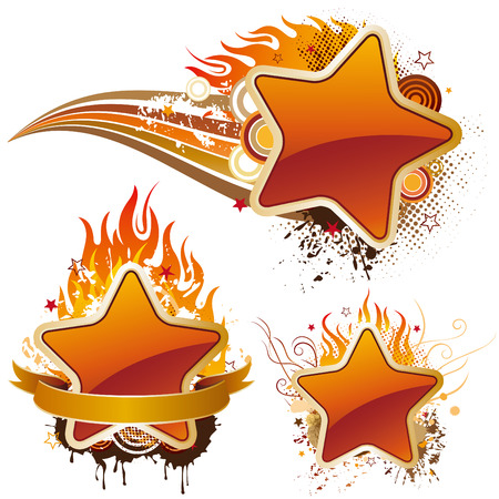 stars and flameのイラスト素材