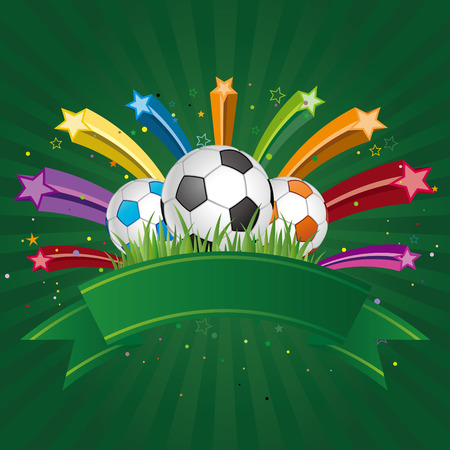 soccer design element,green backgroundのイラスト素材