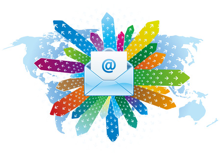 e-mail icon, global communicationのイラスト素材