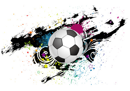 grunge ink,soccer design elementのイラスト素材