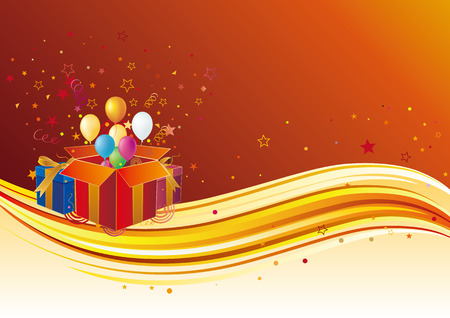 gift box,balloon,celebration backgroundのイラスト素材