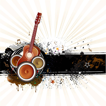 guitar,grunge ink,music backgroundのイラスト素材