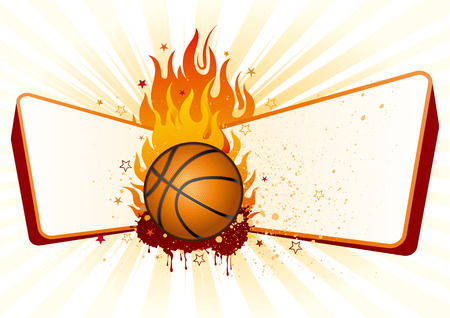 flame,basketball design elementのイラスト素材