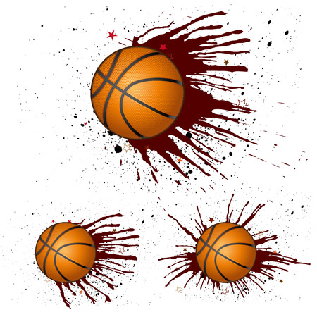 grunge ink,basketball design elementのイラスト素材