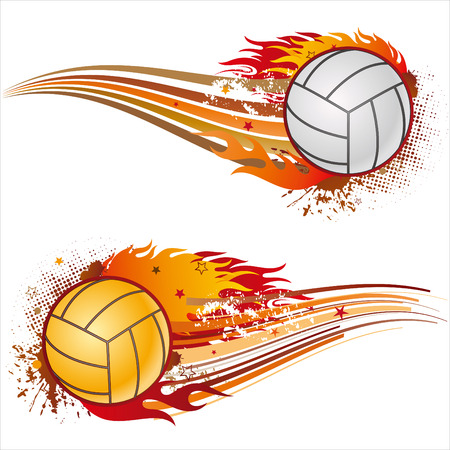 volleyball,flames,design elementのイラスト素材