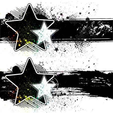 star  grunge bannersのイラスト素材
