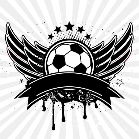 soccer ball and wingのイラスト素材