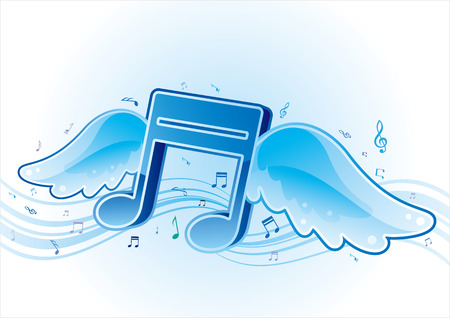   illustration of musical theme with wingのイラスト素材