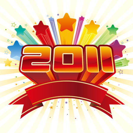   illustration of new year 2011のイラスト素材