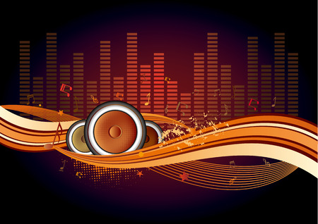 illustration of musical theme with loudspeakersのイラスト素材