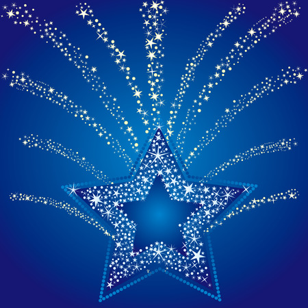 blue background of starのイラスト素材