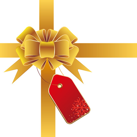 gold gift bow isolated on whiteのイラスト素材
