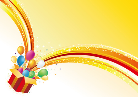 gift box and balloon,celebration backgroundのイラスト素材