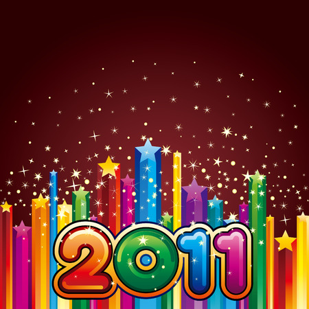   illustration of happy new year 2011のイラスト素材