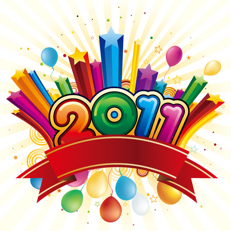   illustration of happy new year 2011のイラスト素材