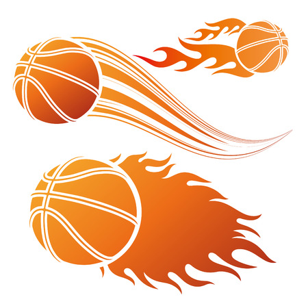 basketball design element and flamesのイラスト素材