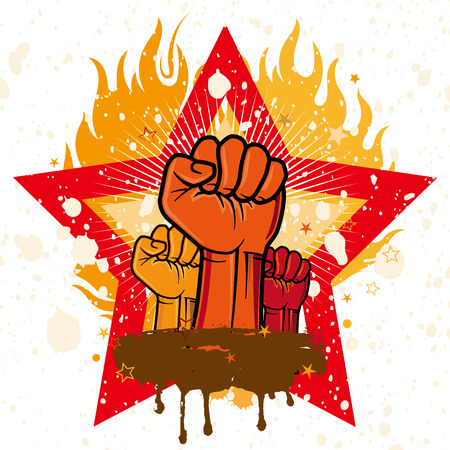 clenched fistのイラスト素材