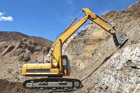 excavator in mine workの写真素材