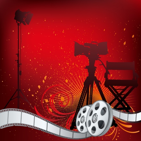 vector background movie theme illustrationのイラスト素材