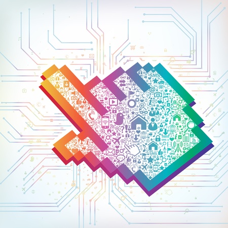 Hand sign with cloud computingのイラスト素材