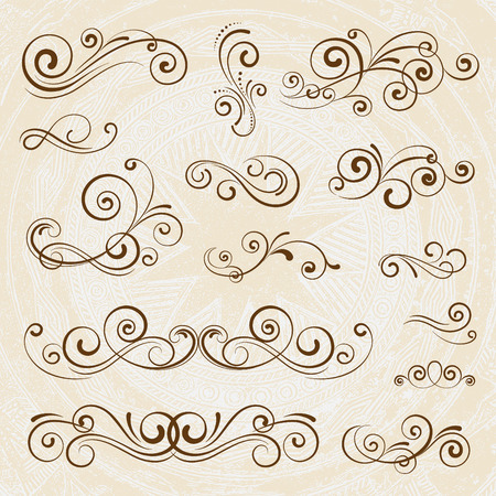 Vintage frames and scroll elementsのイラスト素材