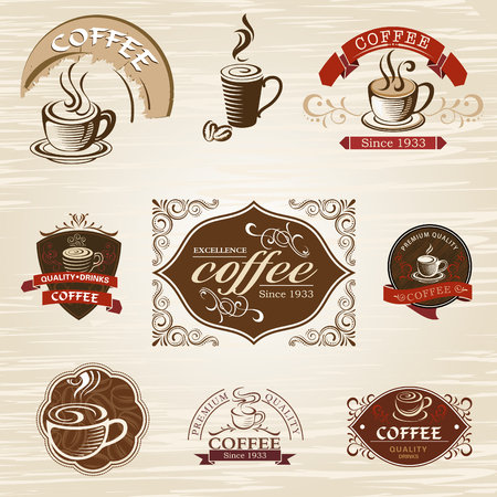 Coffee design elementsのイラスト素材
