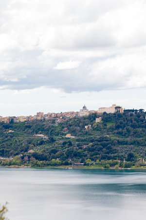View of the city of Taormina, Sicily, Italy.の写真素材