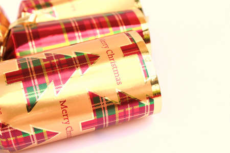 Festive christmas crackers  close upの写真素材