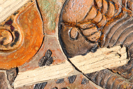 ceramic mosaic depicting natureの写真素材