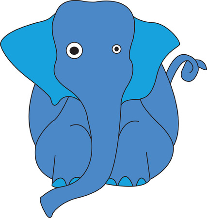 How can you not love this baby elephant.  The cute off size eyes make him not your everyday elephant!  He is perfect for baby gear and nursery dcor!のイラスト素材